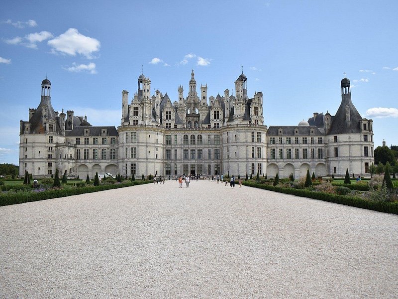The Château de Chambord across its wide gravelled forecourt
